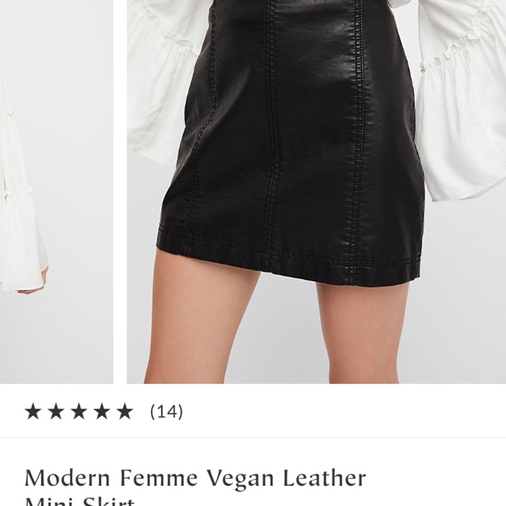 Free People Modern Femme Vegan Leather Mini Skirt